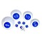 Chef Craft EZ-Read Large Print Plastic Measuring Cups Set, 1/4, 1/3, 1/2, and 1 Cup - White and Blue